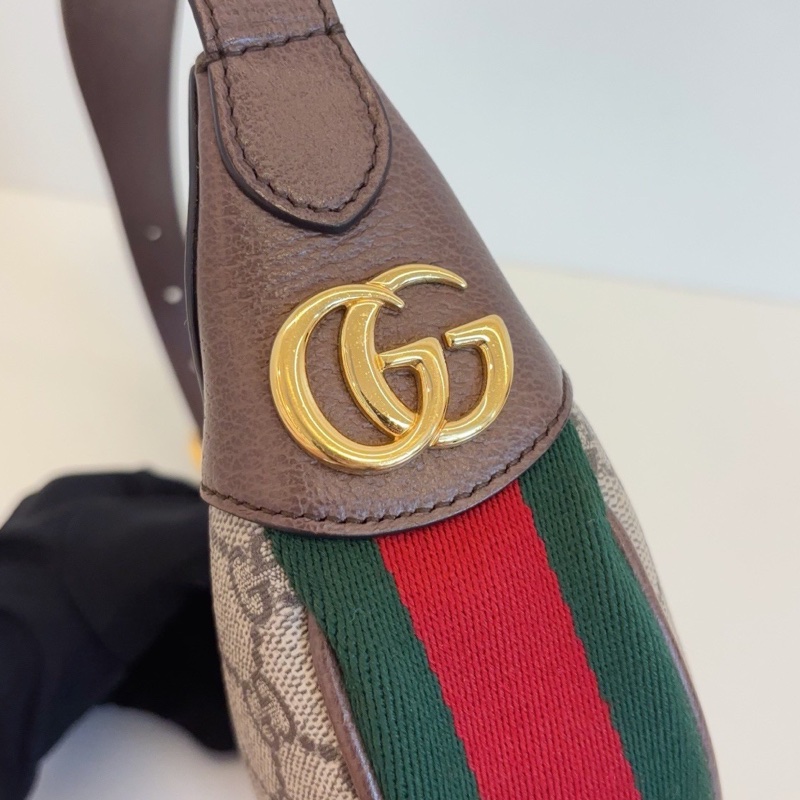 GUCCI古馳OP系列老花迷你月牙碗豆餃子腋下包🫛🥟-16