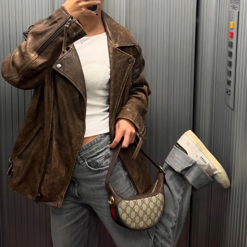 GUCCI古馳OP系列老花迷你月牙碗豆餃子腋下包🫛🥟-26
