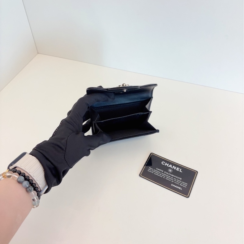 Chanel 2.55 soblack V纹牛皮卡包 25开带卡 8.5*12*2.5 小包-7