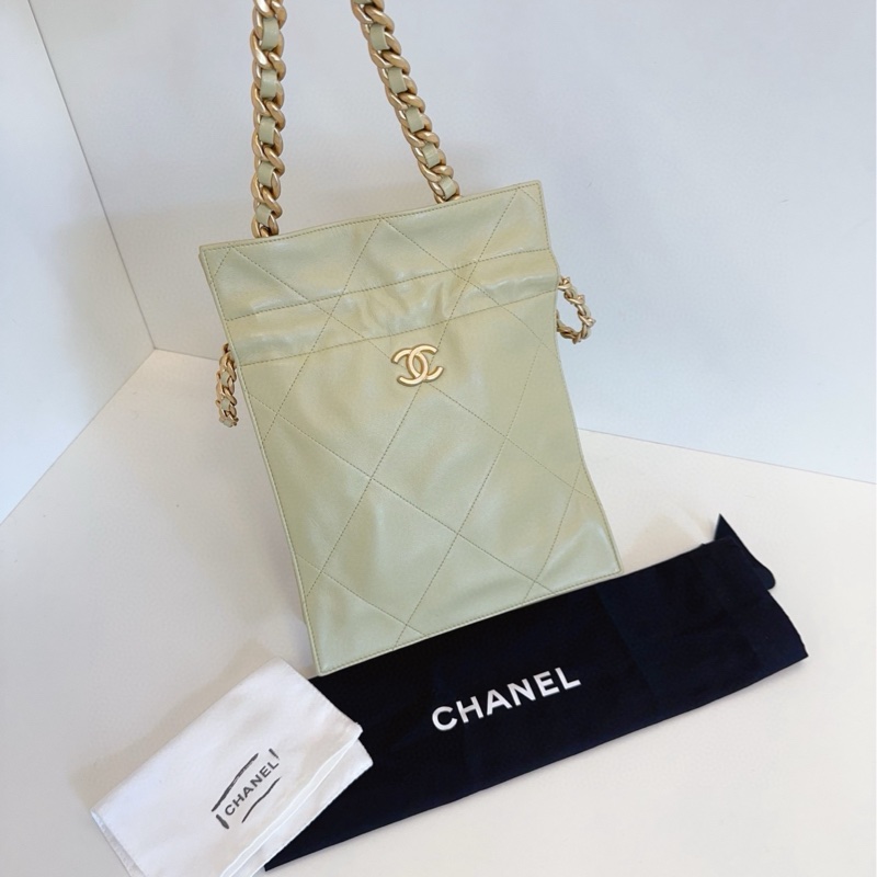 Chanel香奈儿 牛油果抽绳小福袋tote 小号21*26*8 大菱格粗金链条 不会撞包的隐藏款 手感细腻 抽绳松紧可变换不同风-4