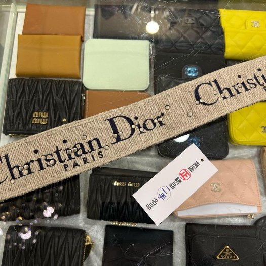 東區正精品㊣CHRISTIAN DIOR 藍色丹寧logo 字母雙面刺繡編織帆布鉚釘寬版肩背帶 RZ5974 S8520CTZQ OBLIQUE-3