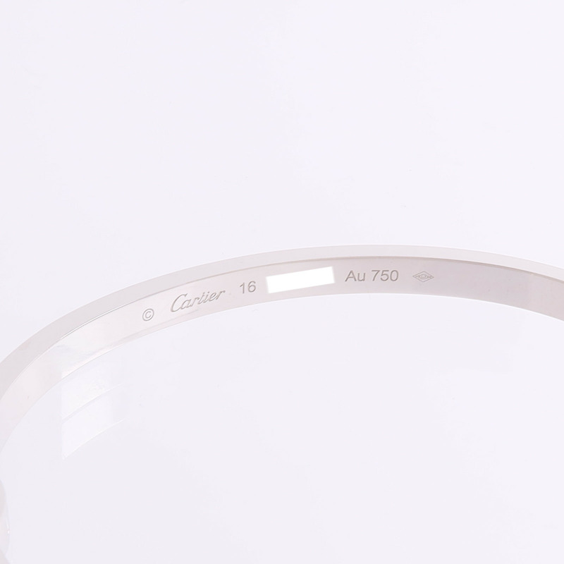 CARTIER 18K白金Love Bangle SM Paved鑽石手鐲-5