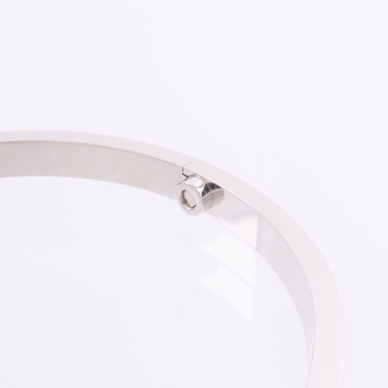 CARTIER 18K白金Love Bangle SM Paved鑽石手鐲-6