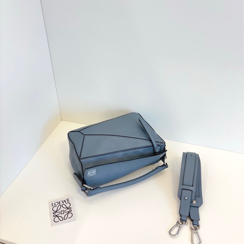 Loewe 罗意威puzzle 雾霾蓝 几何变形手提/单肩/斜挎包 小号24*16*10-3