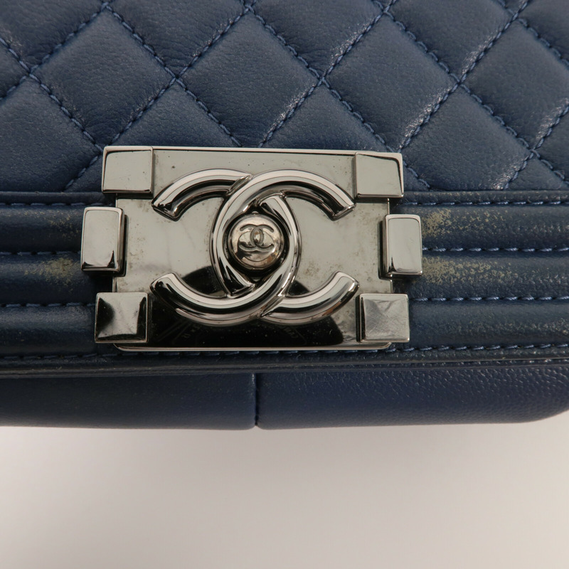 CHANEL 羊皮皮革Boy 25鏈帶肩背袋-8