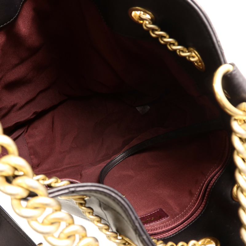 CHANEL 牛皮皮革Drawstring Bucket鏈帶手挽肩背兩用袋-4