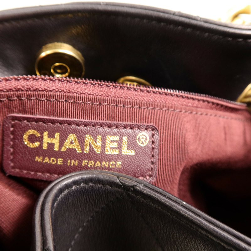 CHANEL 牛皮皮革Drawstring Bucket鏈帶手挽肩背兩用袋-5