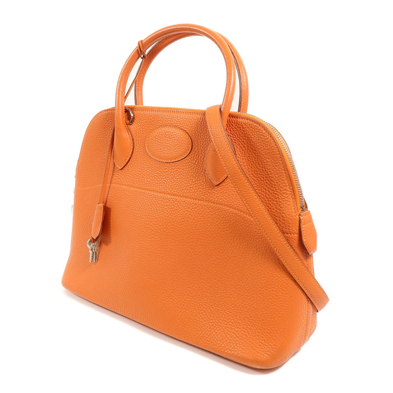 HERMES Clemence皮革Bolide 31手挽肩背兩用袋Orange-2