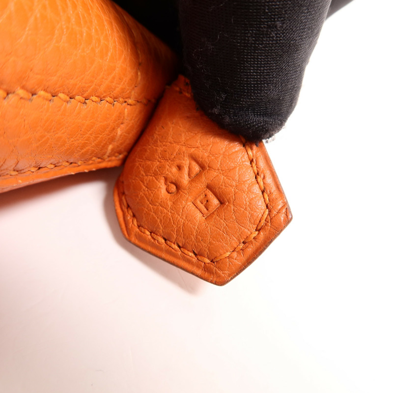 HERMES Clemence皮革Bolide 31手挽肩背兩用袋Orange-6