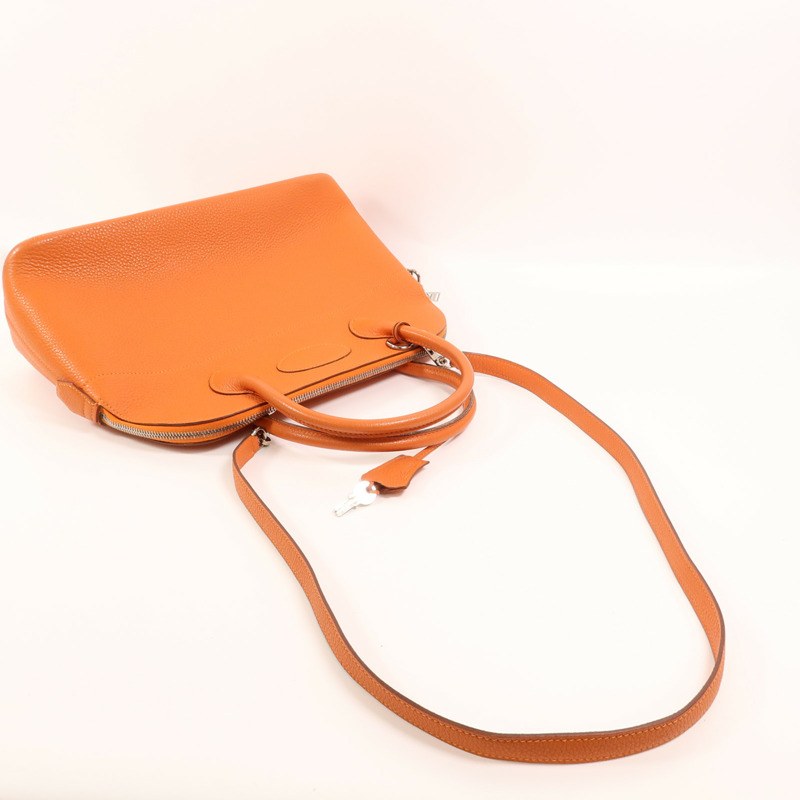 HERMES Clemence皮革Bolide 31手挽肩背兩用袋Orange-7