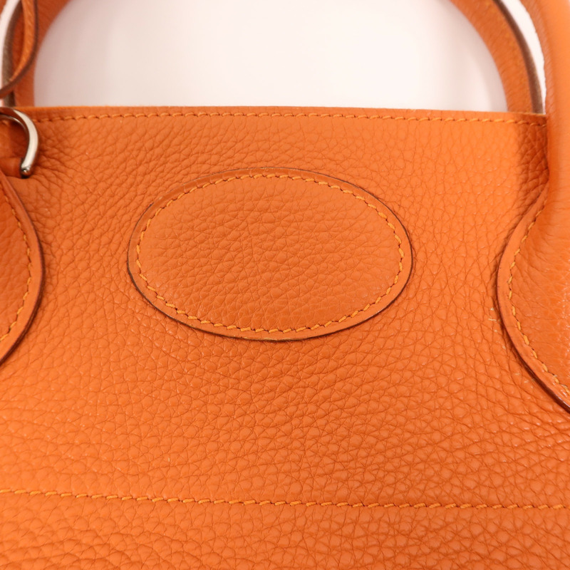 HERMES Clemence皮革Bolide 31手挽肩背兩用袋Orange-11