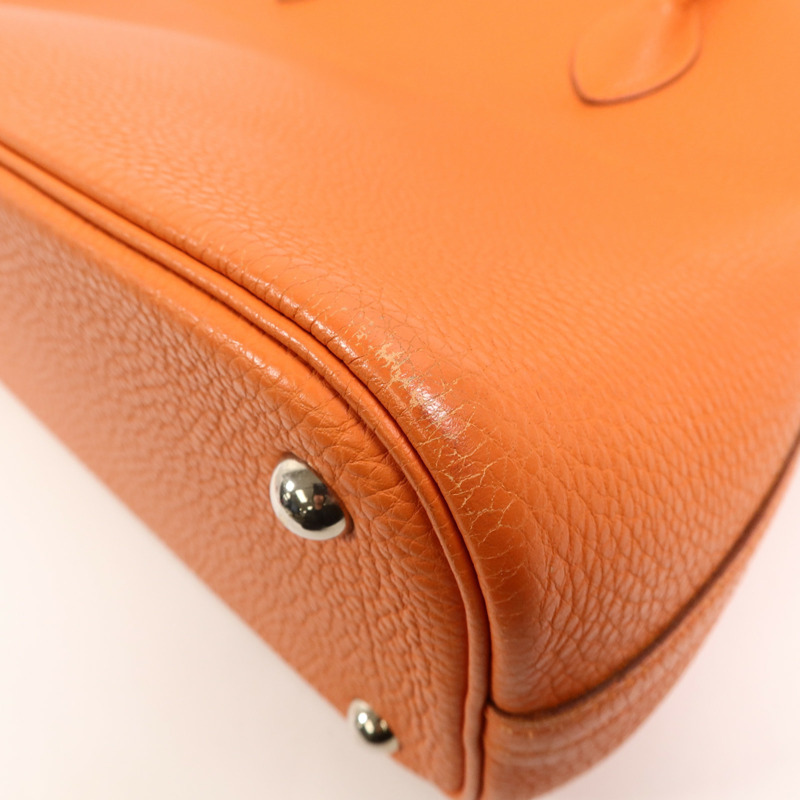 HERMES Clemence皮革Bolide 31手挽肩背兩用袋Orange-14