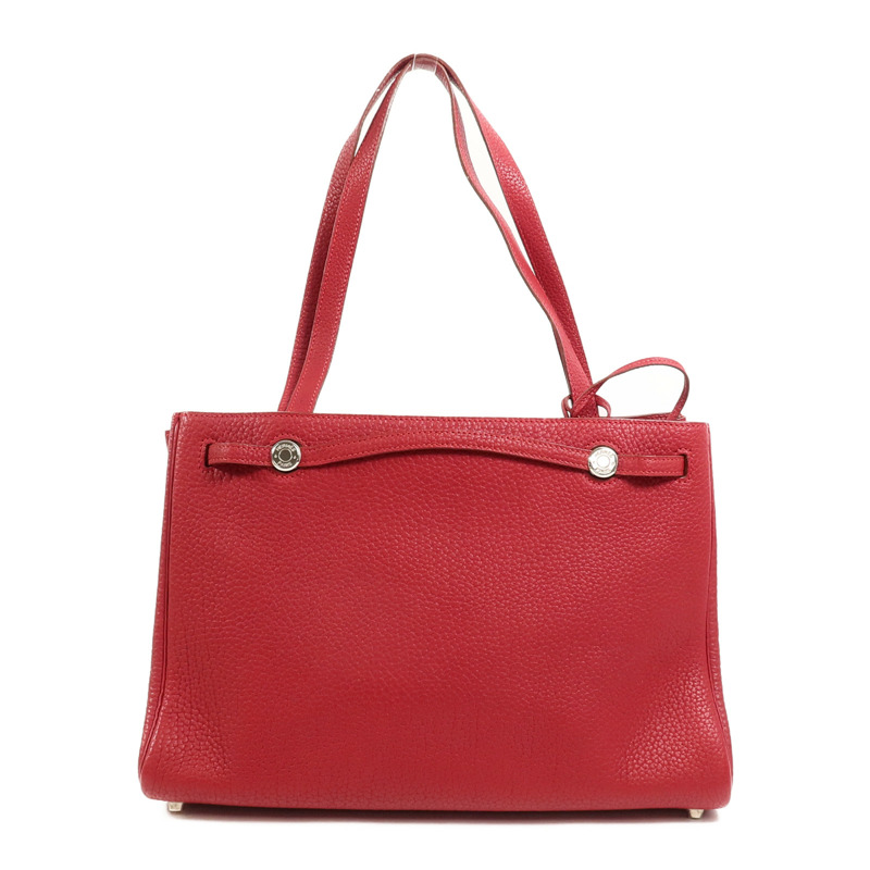 HERMES Togo皮革Cabana 35肩背袋Rouge H-1