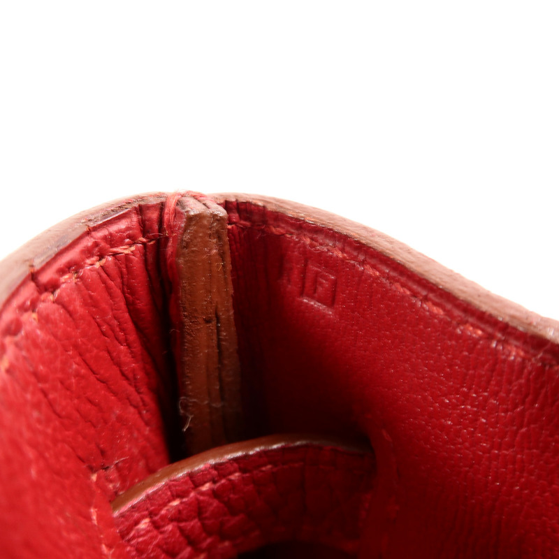 HERMES Togo皮革Cabana 35肩背袋Rouge H-6