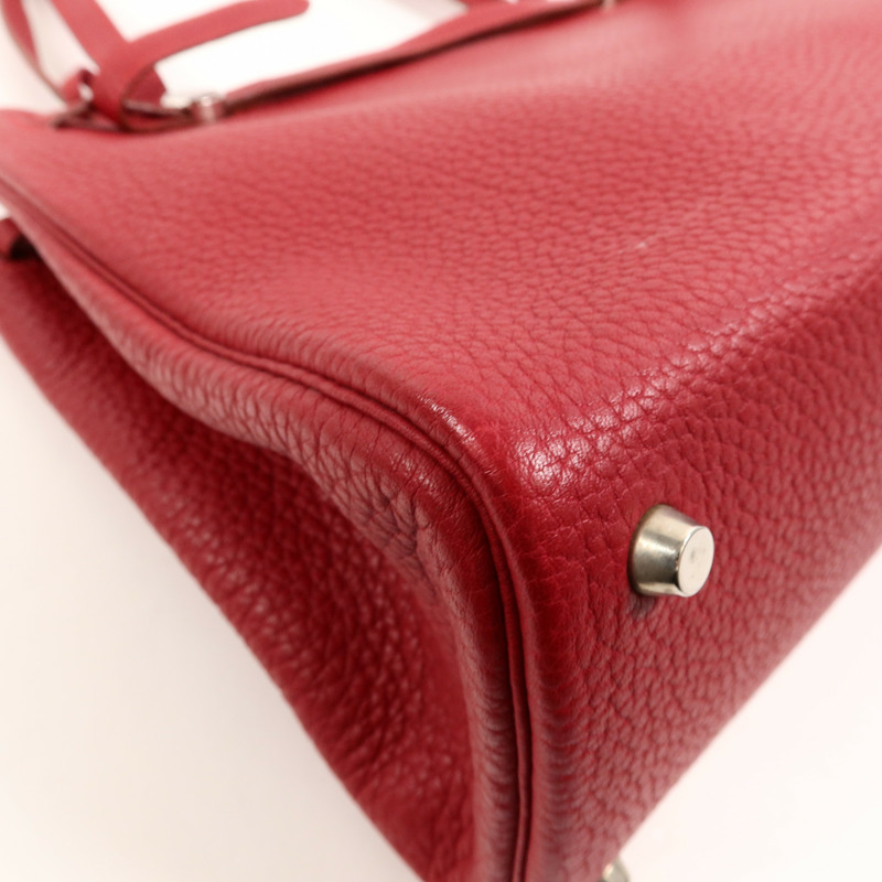 HERMES Togo皮革Cabana 35肩背袋Rouge H-10