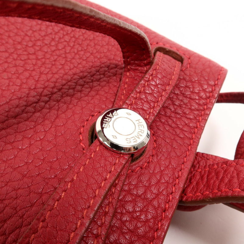 HERMES Togo皮革Cabana 35肩背袋Rouge H-13