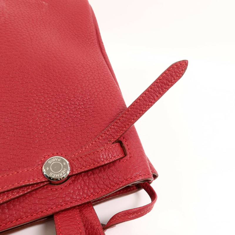 HERMES Togo皮革Cabana 35肩背袋Rouge H-14