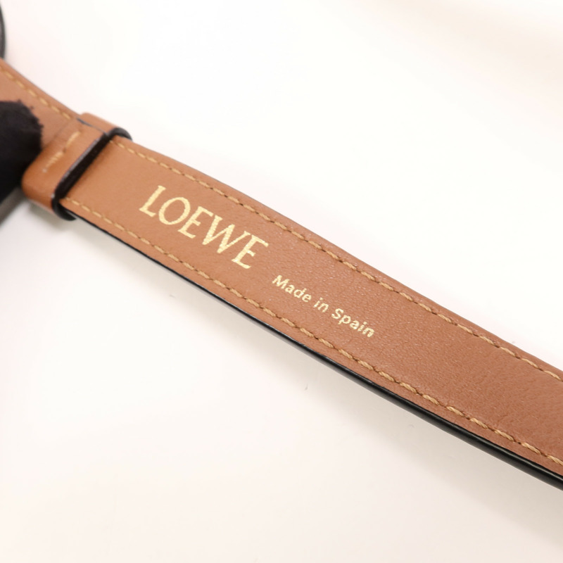 LOEWE 帆布/牛皮皮革Anagram Hobo Bucket Bag肩背袋-5