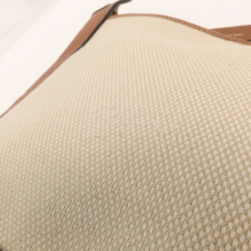LOEWE 帆布/牛皮皮革Anagram Hobo Bucket Bag肩背袋-14