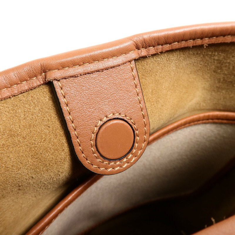 LOEWE 帆布/牛皮皮革Anagram Hobo Bucket Bag肩背袋-15