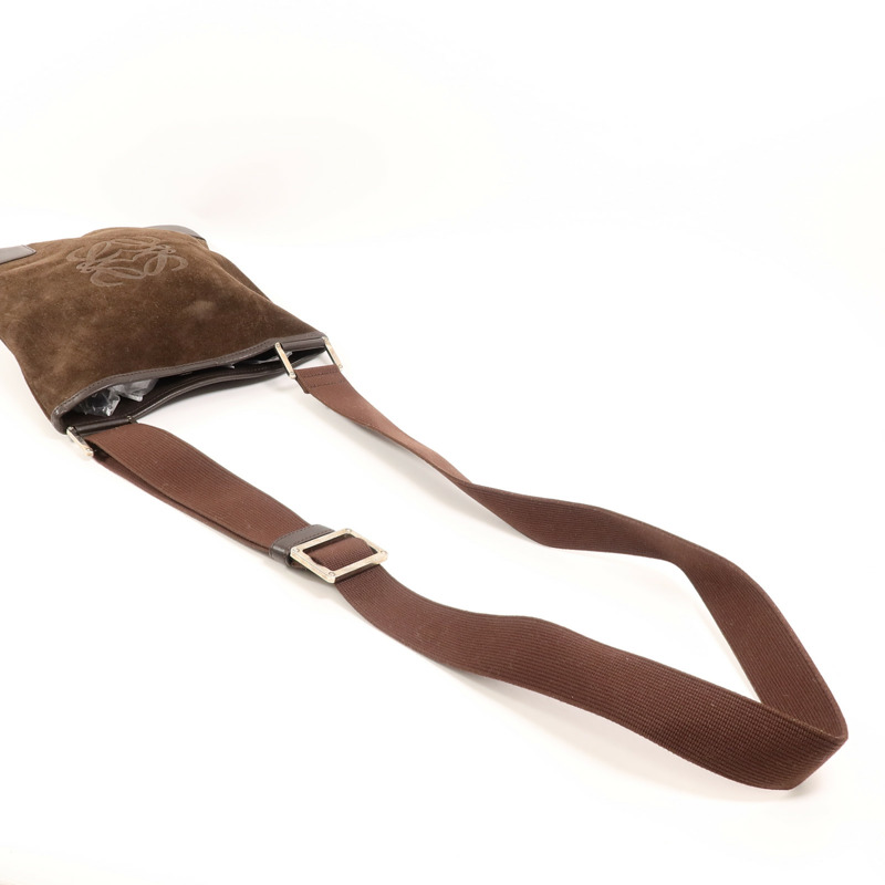 LOEWE 麂皮皮革Anagram肩背袋-7