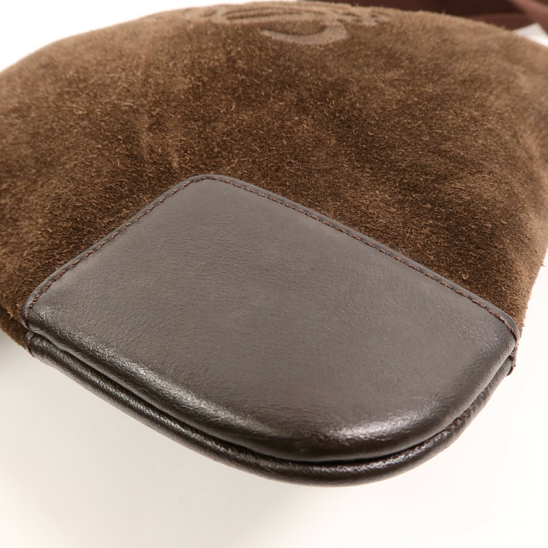 LOEWE 麂皮皮革Anagram肩背袋-9