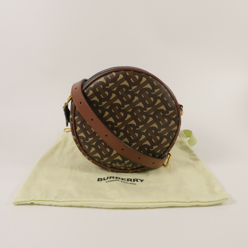 BURBERRY 塗層帆布/牛皮皮革Louise TB肩背袋-9
