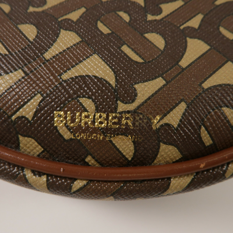 BURBERRY 塗層帆布/牛皮皮革Louise TB肩背袋-14