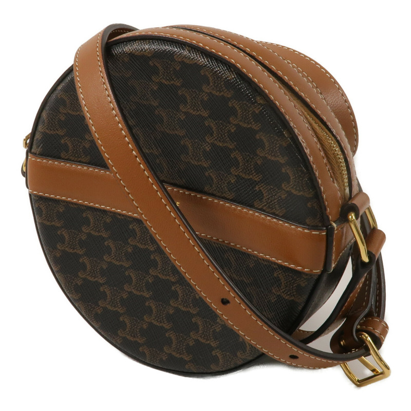 CELINE 塗層帆布/牛皮皮革Round Purse On Strap肩背袋-1