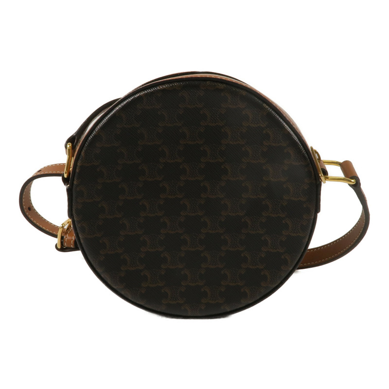 CELINE 塗層帆布/牛皮皮革Round Purse On Strap肩背袋-2