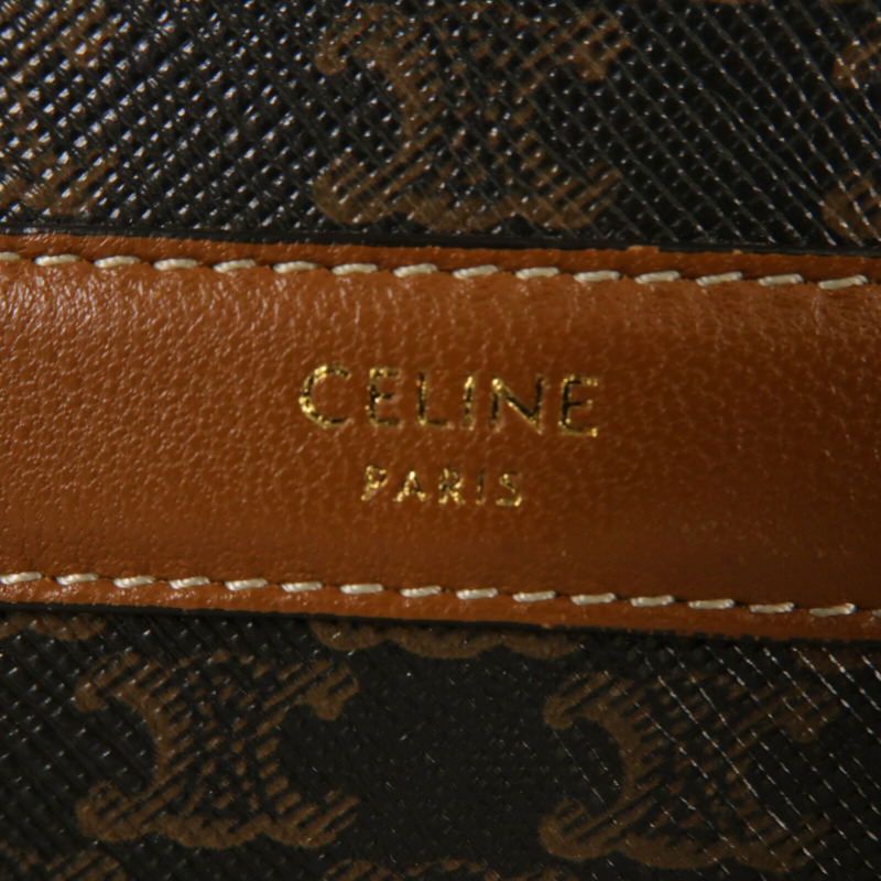 CELINE 塗層帆布/牛皮皮革Round Purse On Strap肩背袋-5