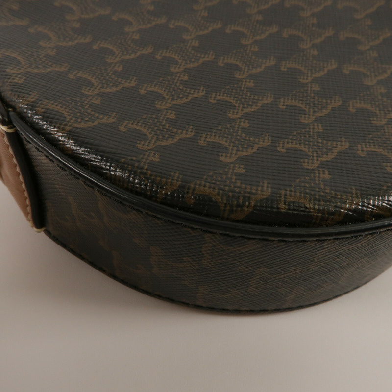 CELINE 塗層帆布/牛皮皮革Round Purse On Strap肩背袋-11