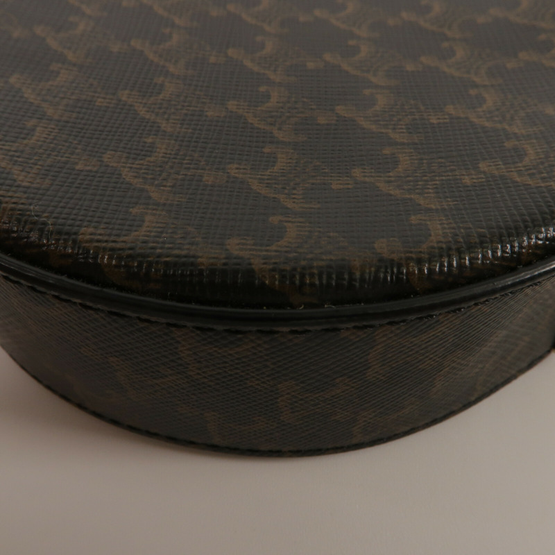 CELINE 塗層帆布/牛皮皮革Round Purse On Strap肩背袋-12