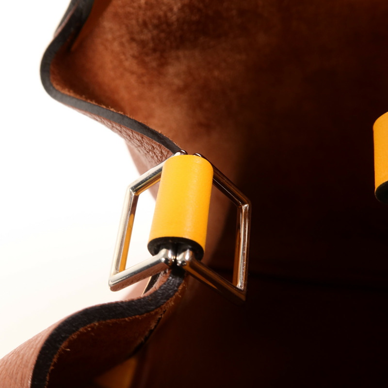 HERMES Clemence皮革Picotin PM手挽袋Cuivre/Jaune d'Or-14