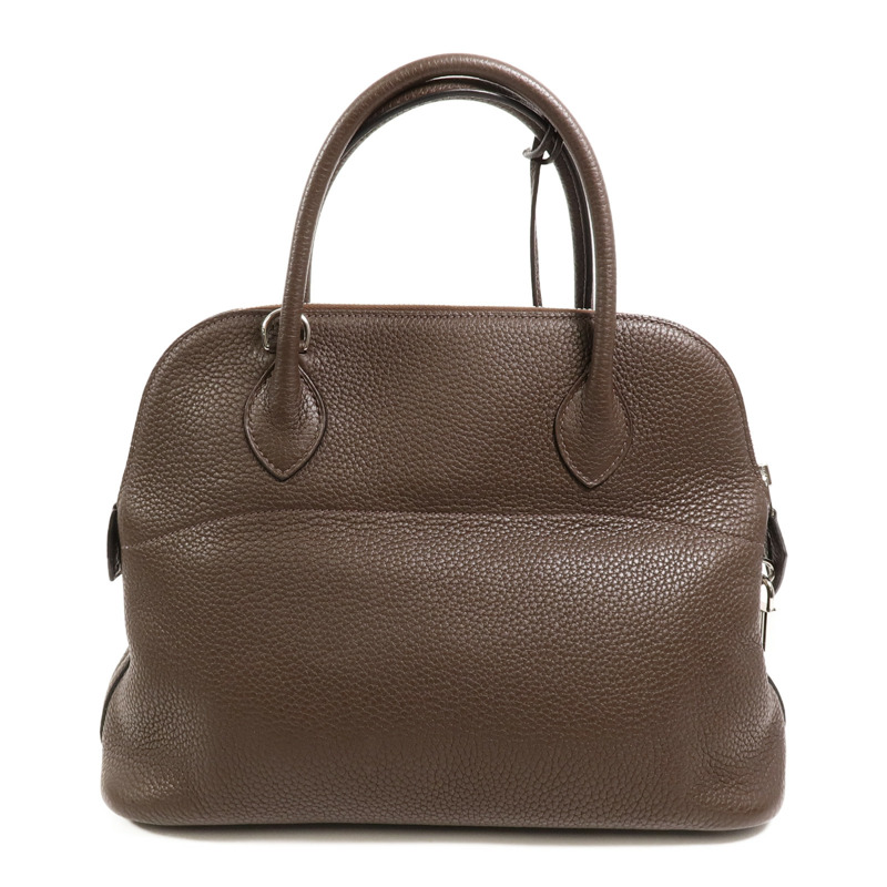 HERMES Togo皮革Bolide 31手挽肩背兩用袋Chocolat-1