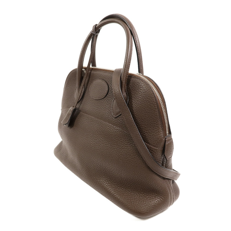 HERMES Togo皮革Bolide 31手挽肩背兩用袋Chocolat-2