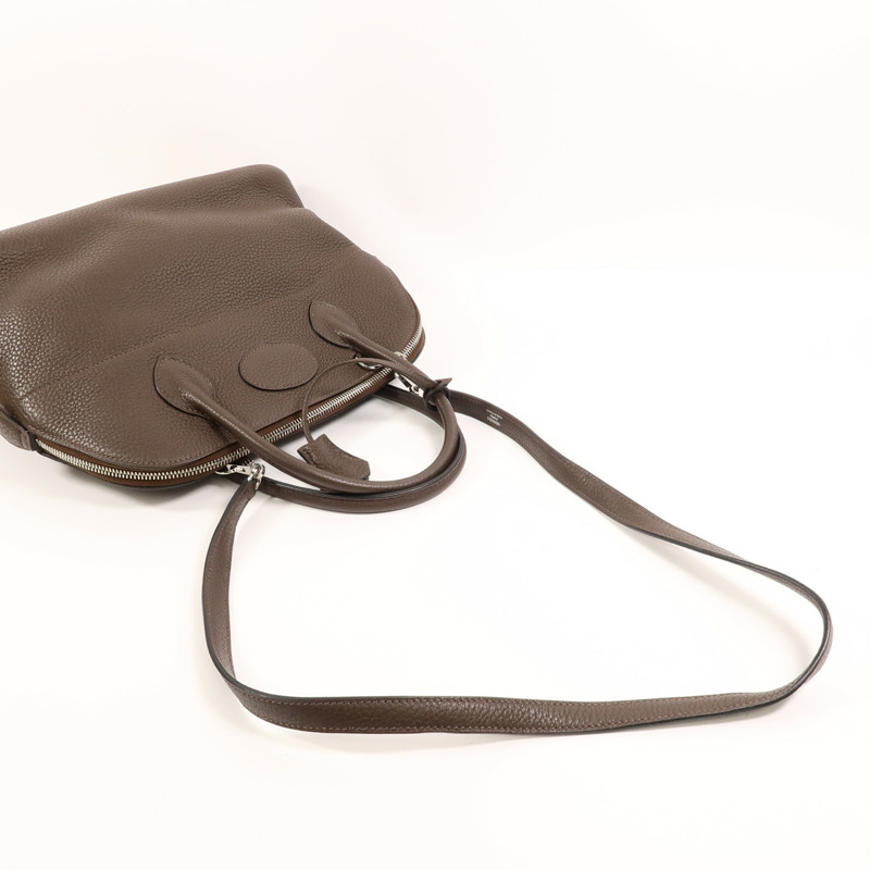 HERMES Togo皮革Bolide 31手挽肩背兩用袋Chocolat-7