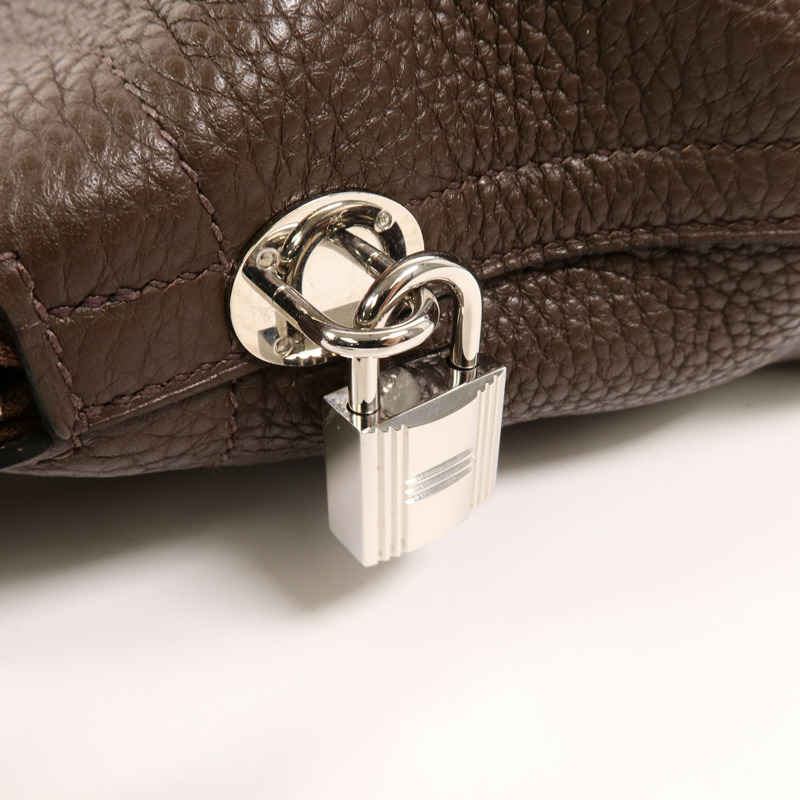 HERMES Togo皮革Bolide 31手挽肩背兩用袋Chocolat-9