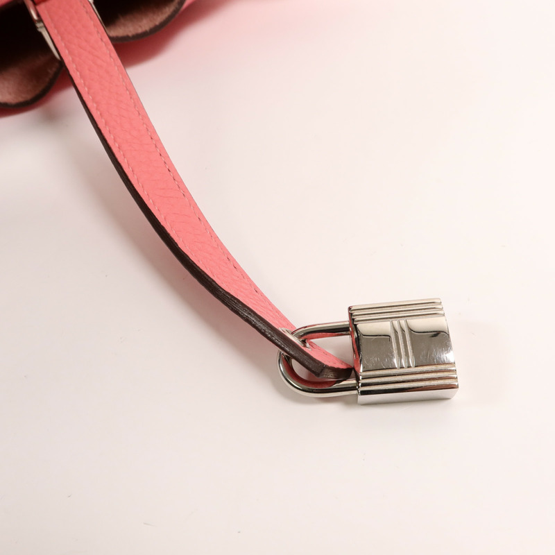 HERMES Clemence皮革Picotin PM手挽袋Rose Lipstick-8