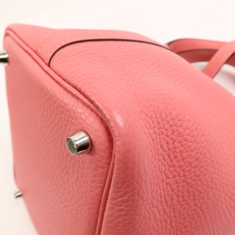 HERMES Clemence皮革Picotin PM手挽袋Rose Lipstick-13