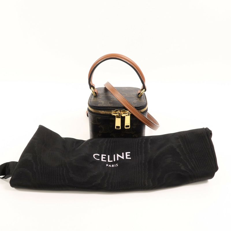 CELINE 塗層帆布Mini Vanity Case手挽肩背兩用袋-8