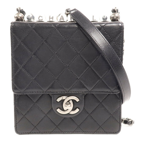CHANEL 牛皮皮革Matelasse Pearl Chain Bag鏈帶肩背袋