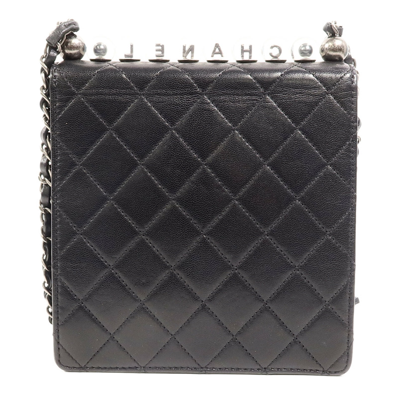 CHANEL 牛皮皮革Matelasse Pearl Chain Bag鏈帶肩背袋-1