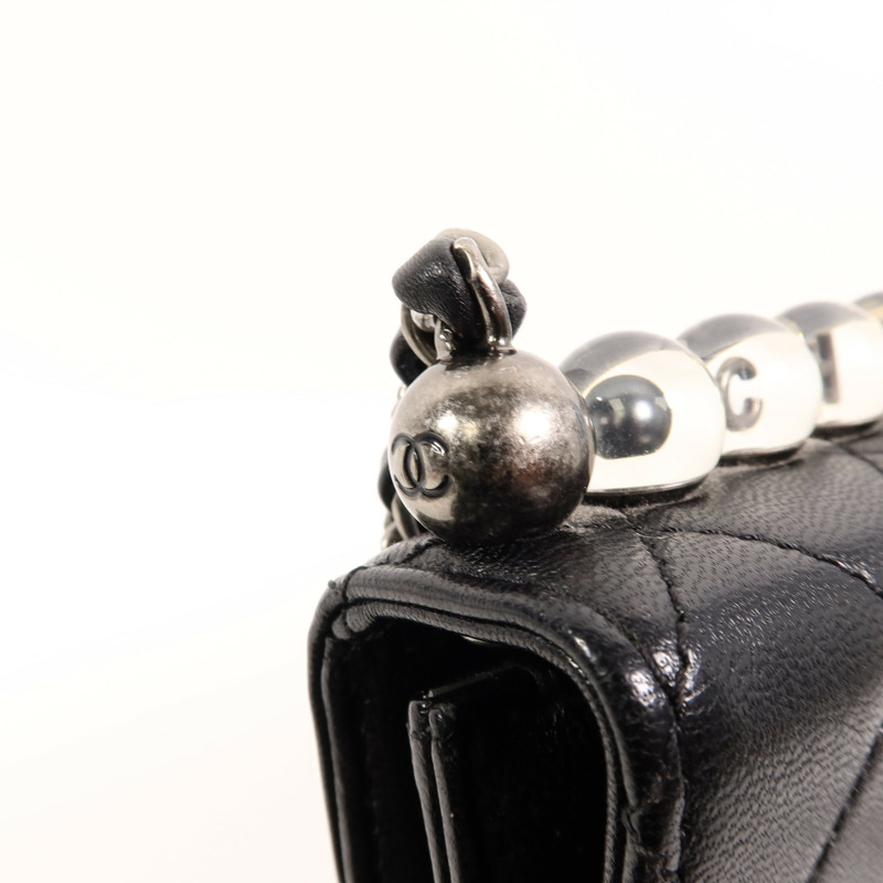 CHANEL 牛皮皮革Matelasse Pearl Chain Bag鏈帶肩背袋-15