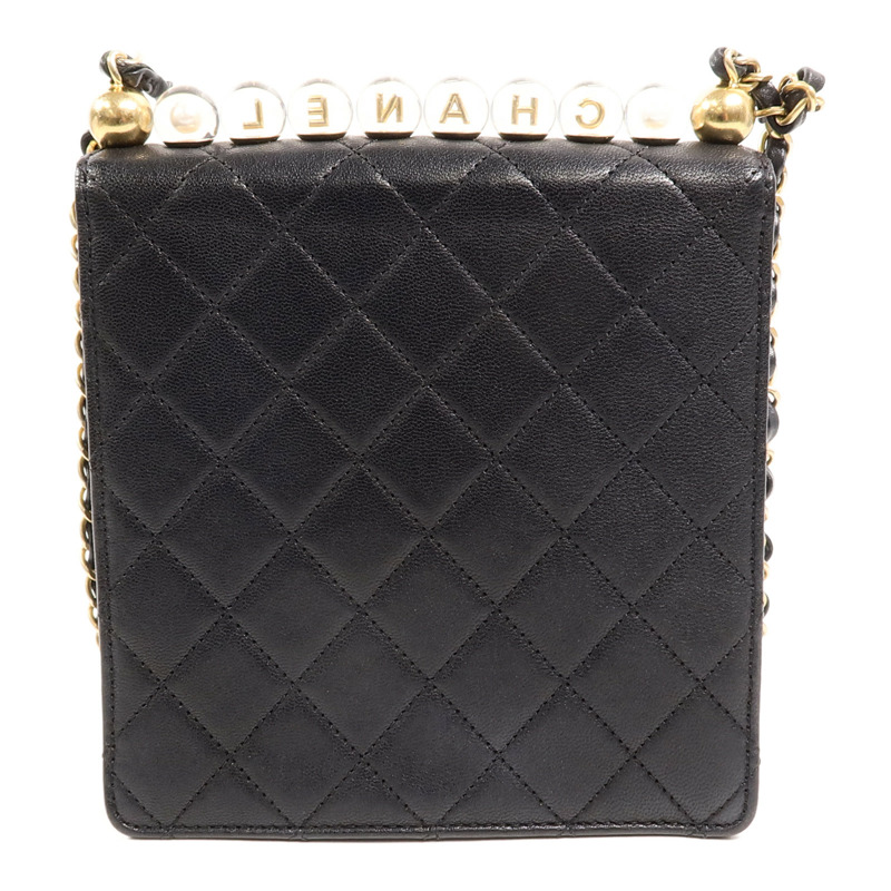 CHANEL 牛皮皮革Matelasse Pearl Chain Bag鏈帶肩背袋-1