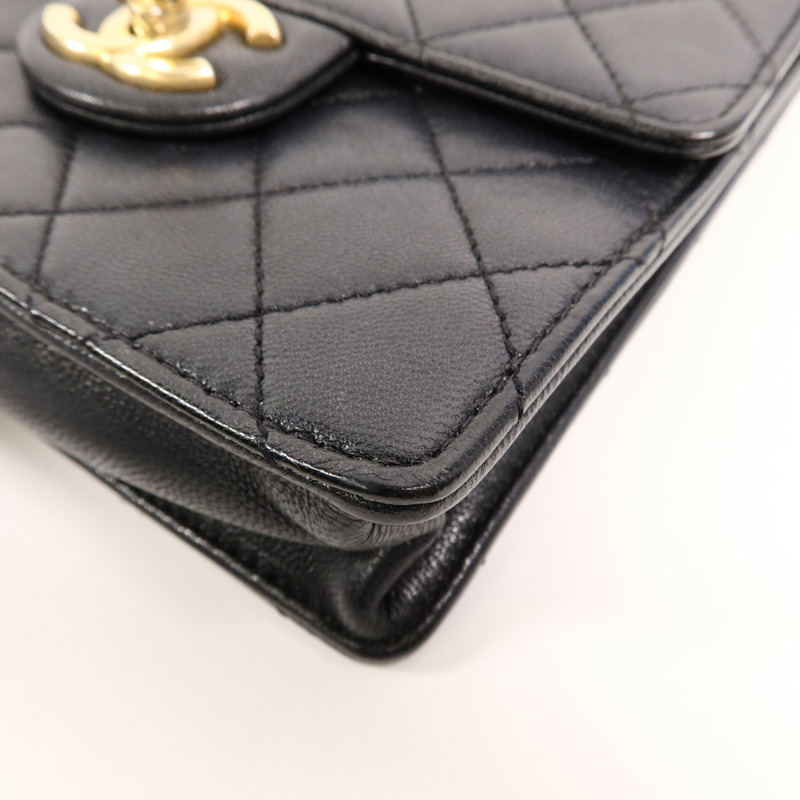 CHANEL 牛皮皮革Matelasse Pearl Chain Bag鏈帶肩背袋-9