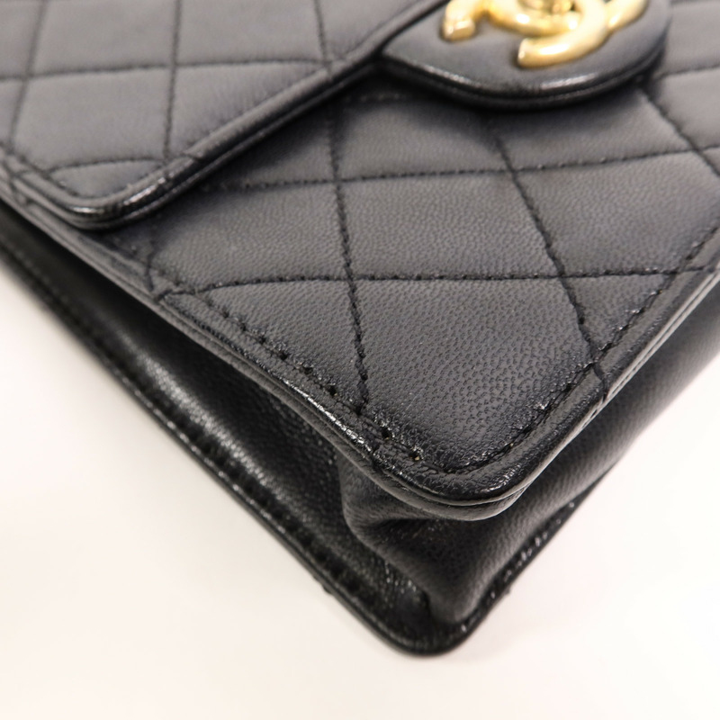 CHANEL 牛皮皮革Matelasse Pearl Chain Bag鏈帶肩背袋-10