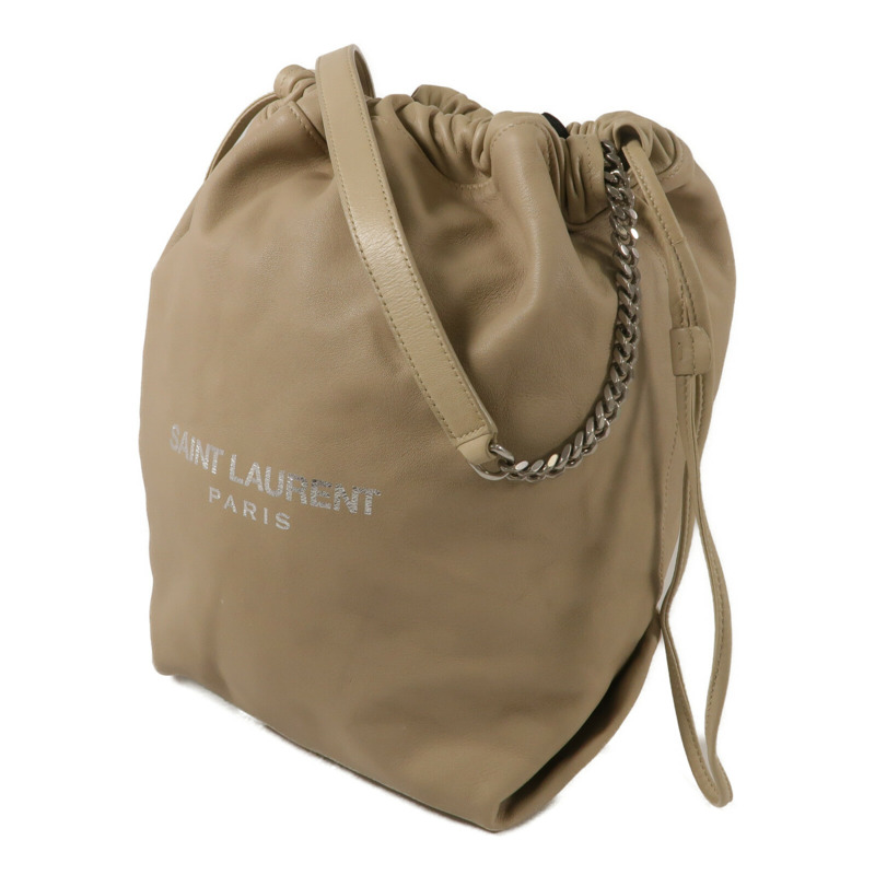 SAINT LAURENT 羊皮皮革Teddy Bucket鏈帶肩背袋-1