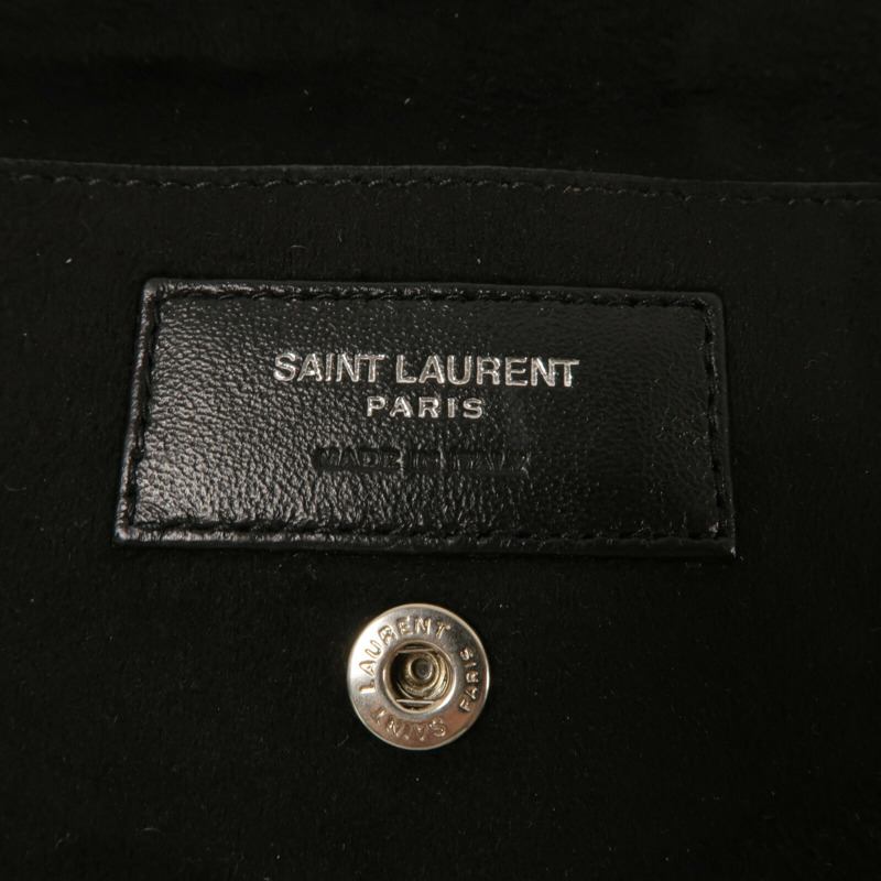SAINT LAURENT 羊皮皮革Teddy Bucket鏈帶肩背袋-6
