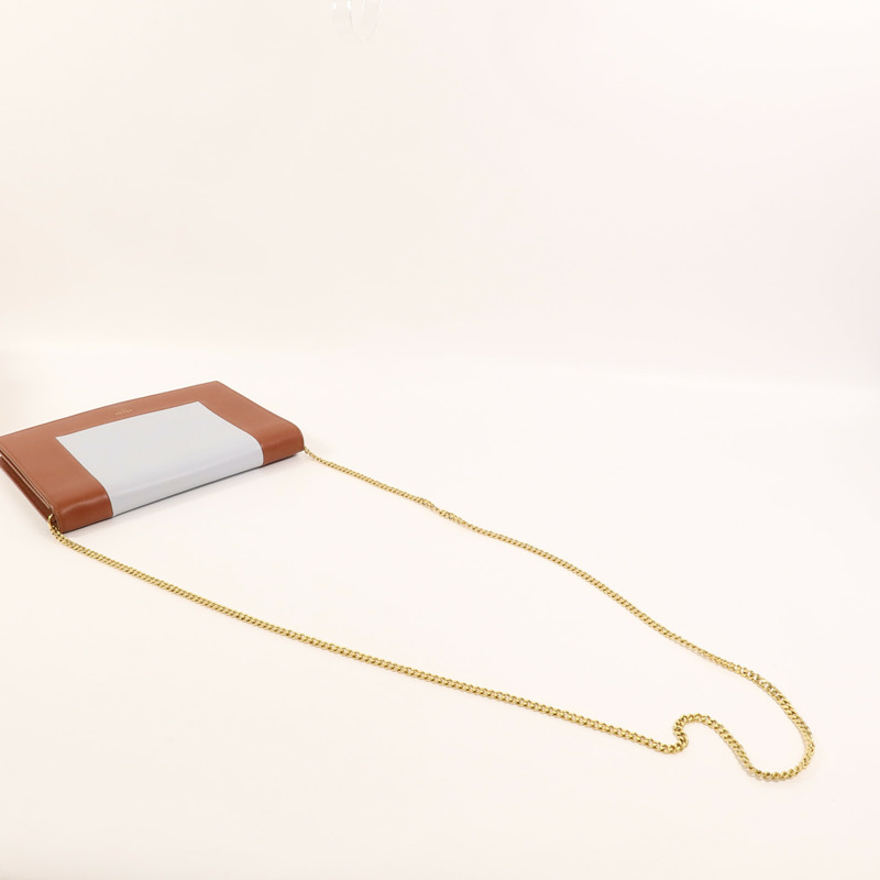 CELINE 牛皮皮革Frame Wallet On Chain鏈帶肩背袋-7
